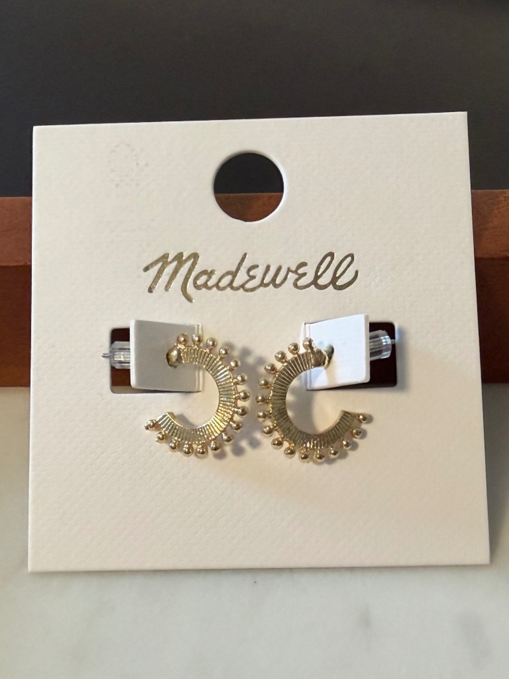 Madewell gold stud hoop earrings